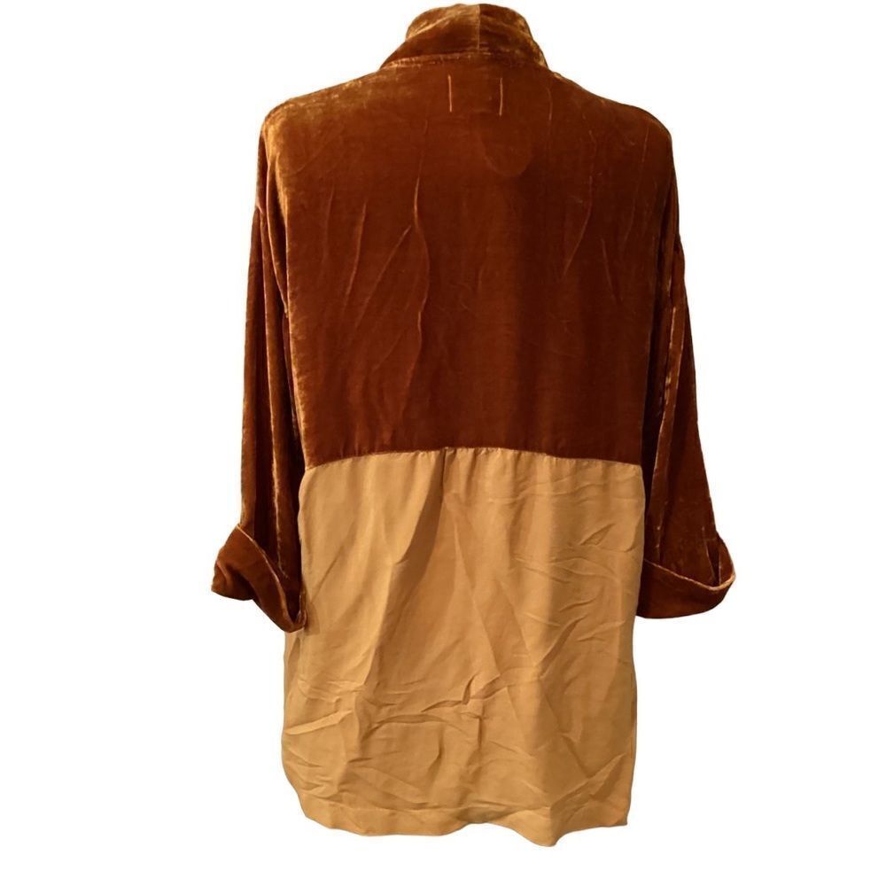 Tina + Joe Anthropologie Cardigan Silk Blend Made In USA Crushed Velvet XS - Picture 4 of 8